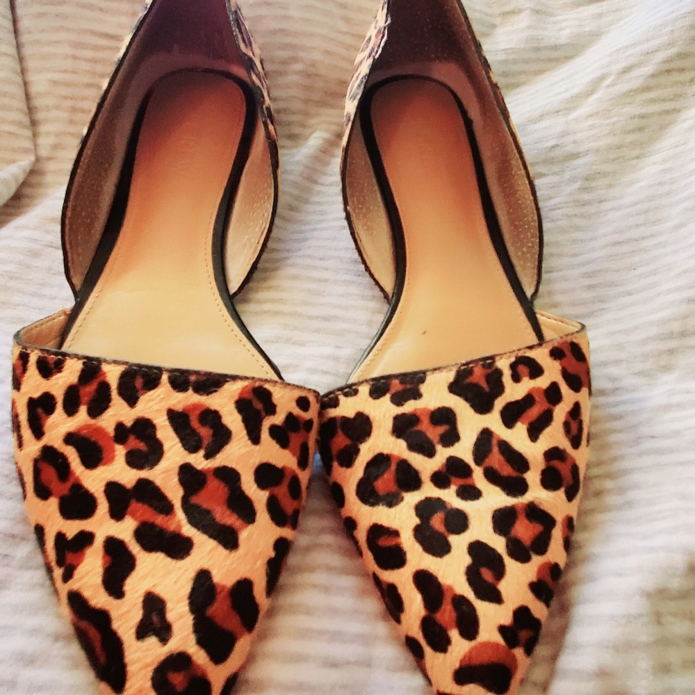 Size 9 J Crew Hair Calf Flats